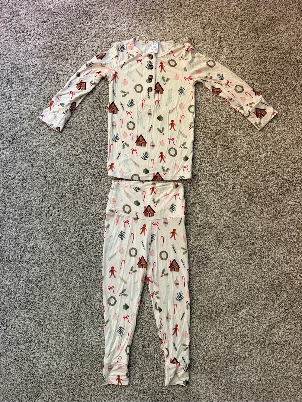 Lou Lou & Company Holiday Print Kids Pajama Set Top and Bottom Set Size 2T